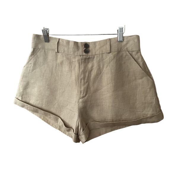 NWT Acacia Women’s Size XL Tan Tea Jude Linen Shorts - Picture 12 of 14